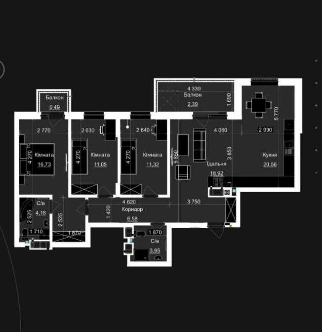 Продаж БЕЗ КОМІСІЇ 3 кімнатна квартира ЖК Avalon Magnolia ву