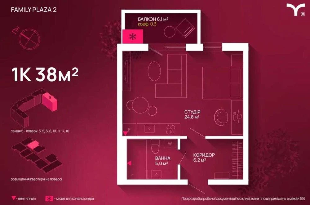 Продаж квартири в ЖК «Family Plaza 2» у центрі міста!