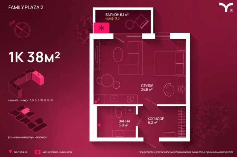 Продаж квартири в ЖК «Family Plaza 2» у центрі міста!