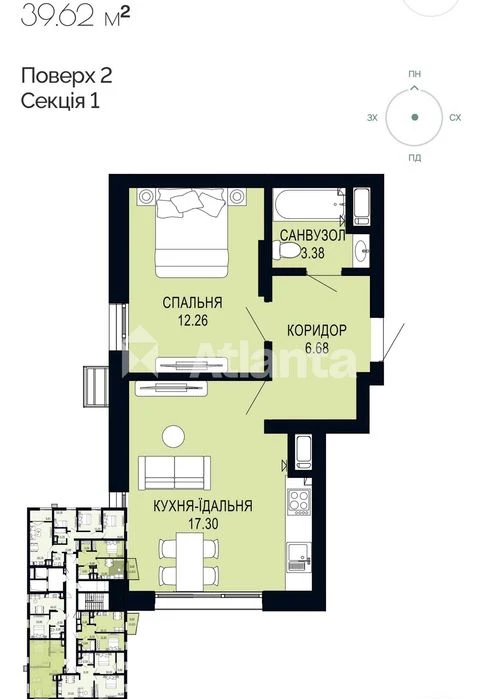 Продаж 1-кімнатної квартири в ЖК Viking Hills, вул. Щурата
