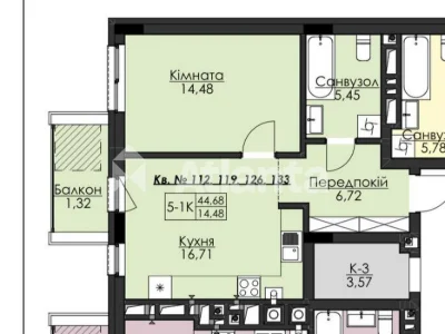 Продаж 1-кім квартири в ЖК Auroom Lounge біля озера Стосика.