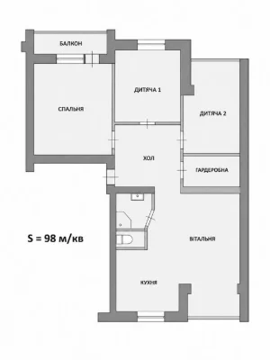 Квартира чотирикімнатна пр-т Миру, центр, від власника, 98 м