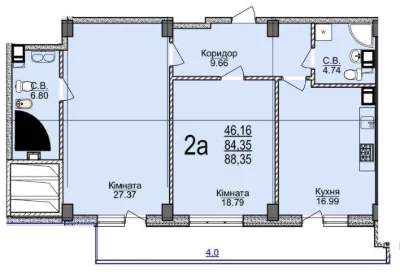 Продам 2к квартиру в центрі міста | бул. Шевченка | ЖК СВЯТО