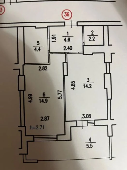 Продаж 1 кімн квартира 45.80 м² 7/11 ц вул.Городницька 10300