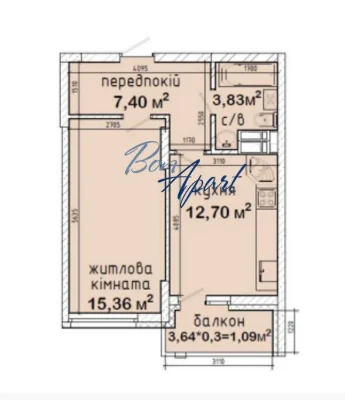 Продаж 1 кімн.квартири в ЖК Авеню-42, вул.Підмогильного,5, Б