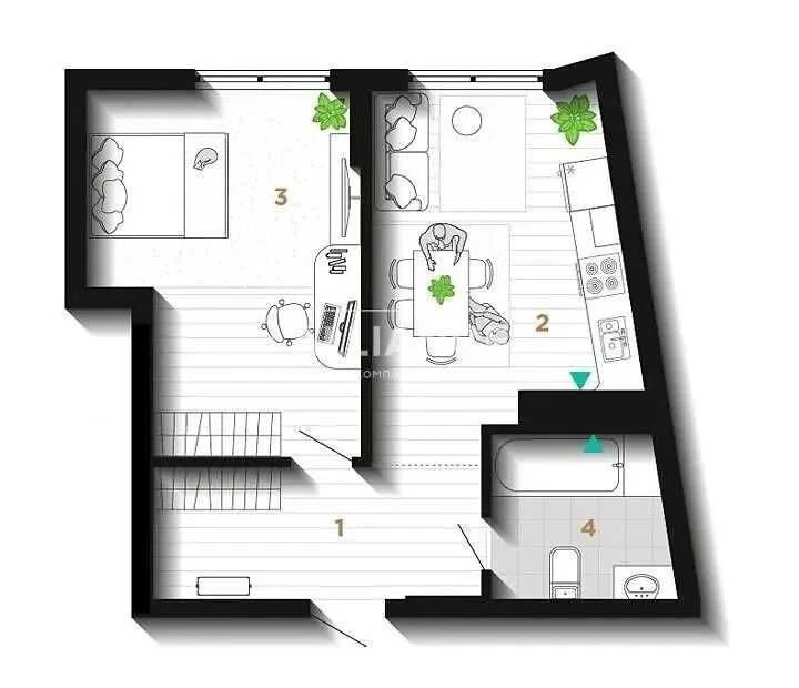 1 кімнатна квартира 44м2 ЖК Manhattan Lite з видом на озеро!
