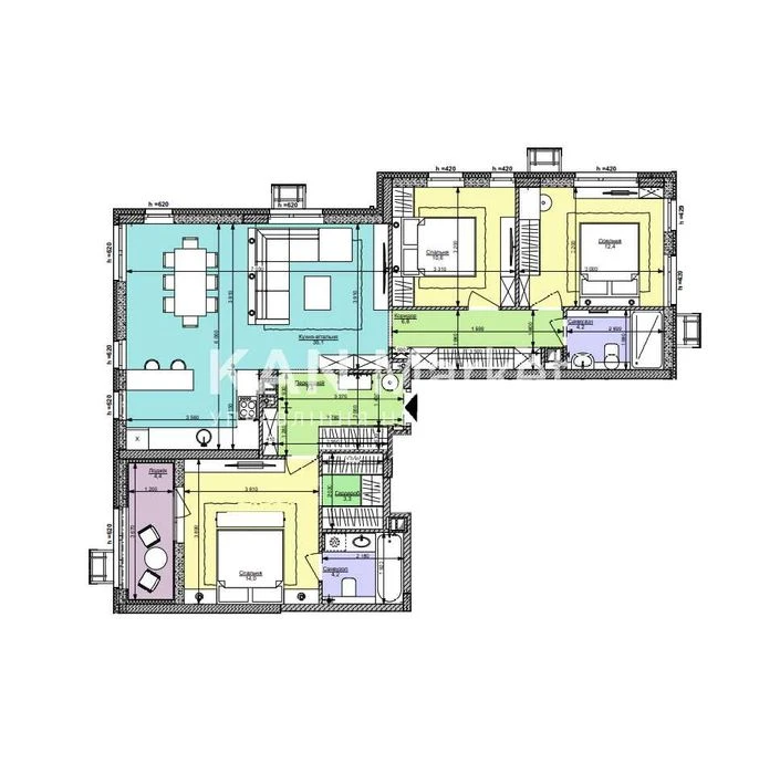 Продаж 3к квартири 102,4 м² у Файна Таун