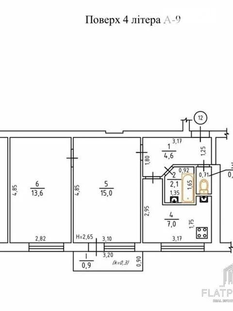Sale of 2-room apartment 44.1 sq. m. on Lesi Ukrainky Blvd. 24B • ID