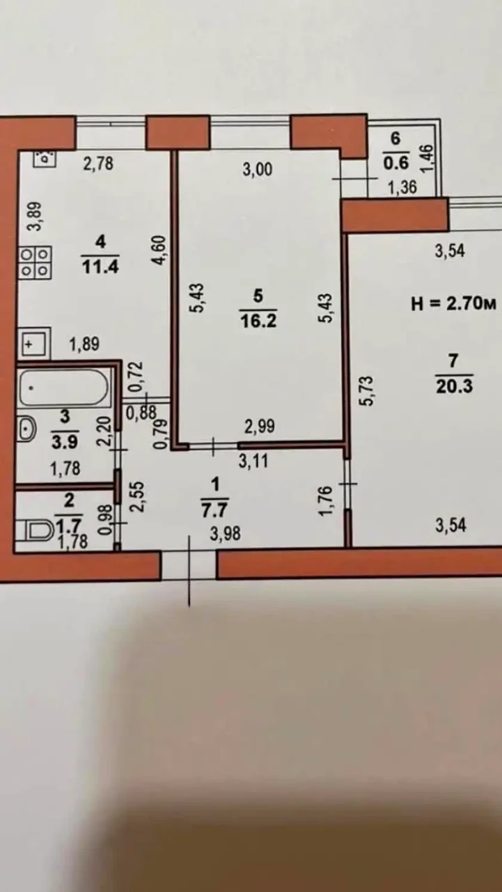 Продаж квартири 2-кімн. 61.8 м² 6/10 пов.