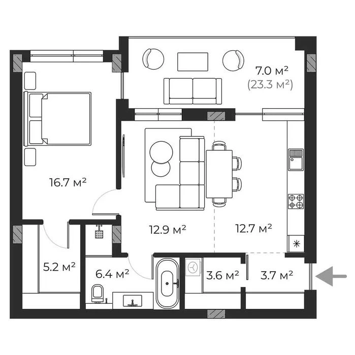 2-кімнатна квартира 68 м² з ремонтом | ЖК SHERWOOD | пров. К