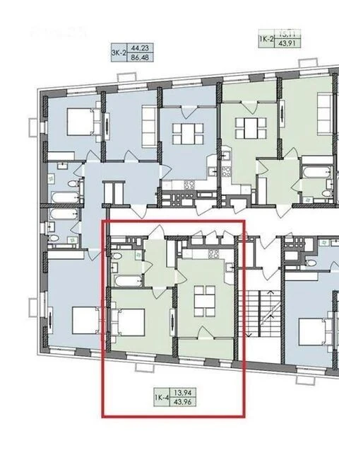 Продаж 1к квартири 43.96 кв. м на шосе Наддніпрянське 2 • ID