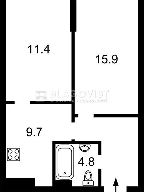 Продаж 2к квартири 53 кв. м на просп. Берестейський 11 • ID