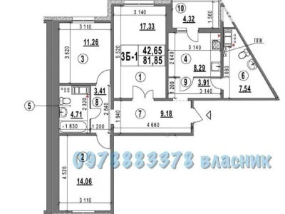 Продаж 3к квартири 82 кв. м на вул. Самійла Кішки 5Г • ID 34