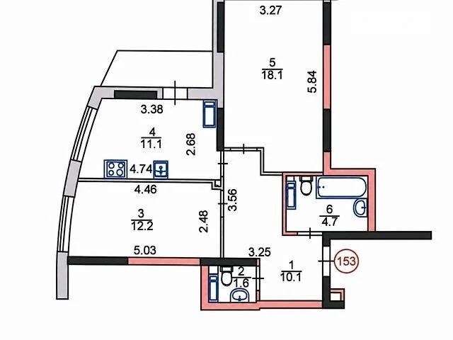 Продаж 2к квартири 59 кв. м на вул. Миколи Кибальчича 1В • I