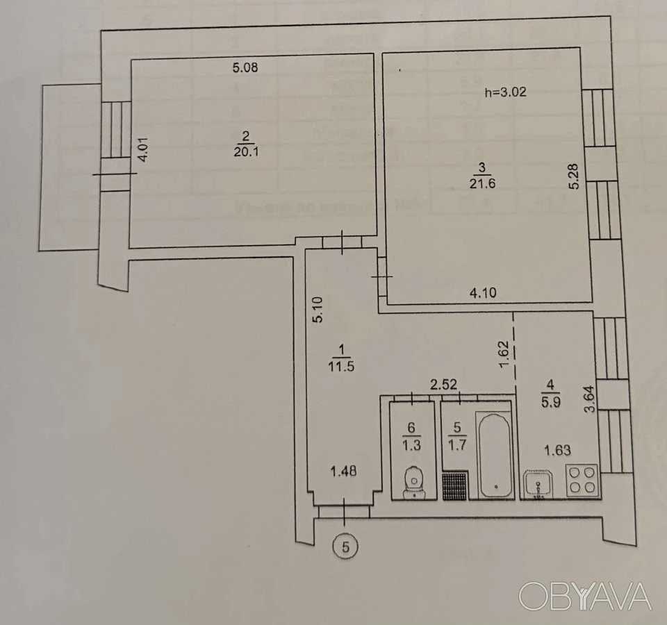 2-комнатная квартира, 63.40 кв.м