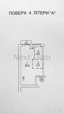 1-room apartment, 33.4 sq.m.