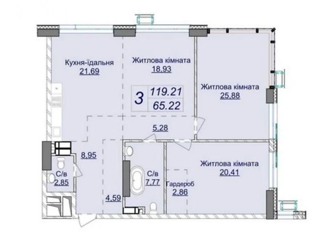 Продаж 3к квартири 119 кв. м на вул. Андрія Верхогляда ЧЕРГА