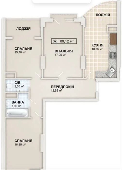 Продаж 3к квартири в зданій новобудові!