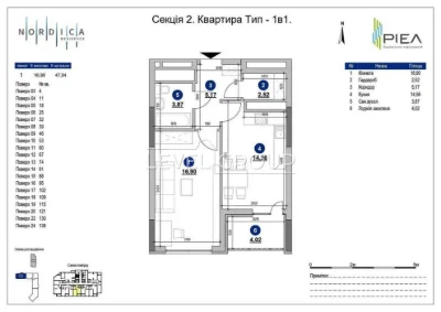 Продаж 1-кімнатна квартира 47 м2, Nordica Residence, Печерсь