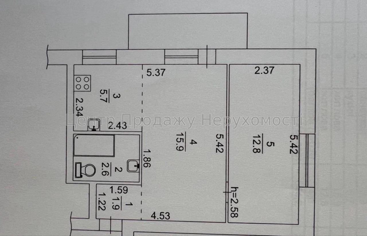Продаж 1-кімн. кв, 45 м², 2/5 поверх, Київ – відмінна пропоз