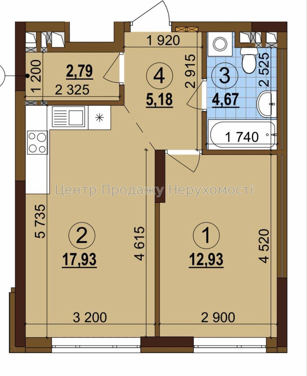 Продаж 1-кімн. квартири 44 м², 16/25 эт, ЖК Варшавський 3, К