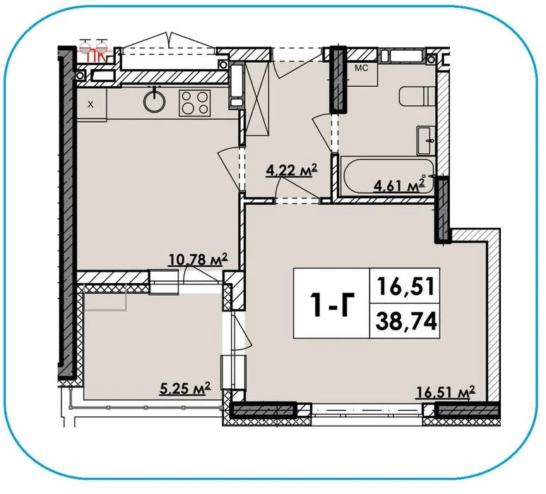 Продаж 1-кімнатної квартири 39м у Пущі-Водиці вул. Квітки Ці