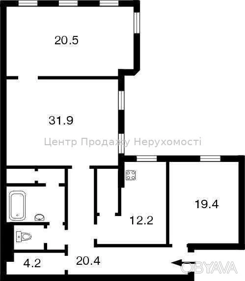 3-room apartment, 121 sq.m.