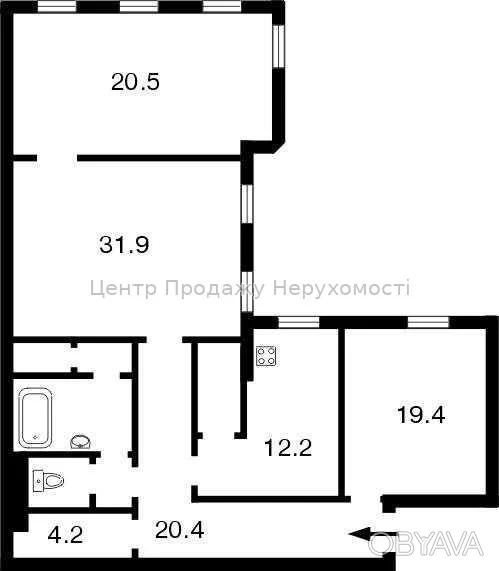 3-room apartment, 121 sq.m.