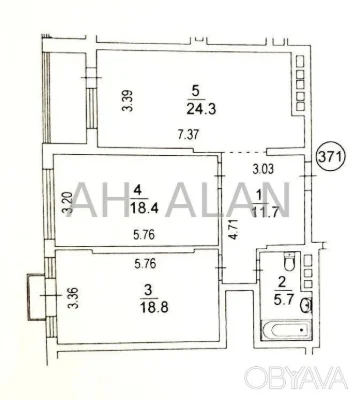 2-комнатная квартира, 83 м.кв.