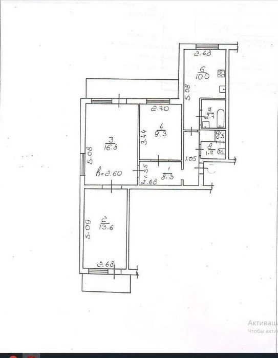 3к.квартира, Мотель, Грушевського, 66м2