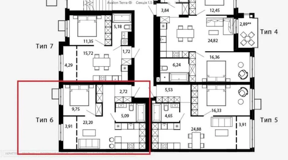 Продаж 1-кімнатної квартири 5/10 поверх, ЖК Terra, забудовни