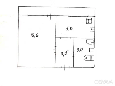 1-комнатная квартира, 28.20 кв.м