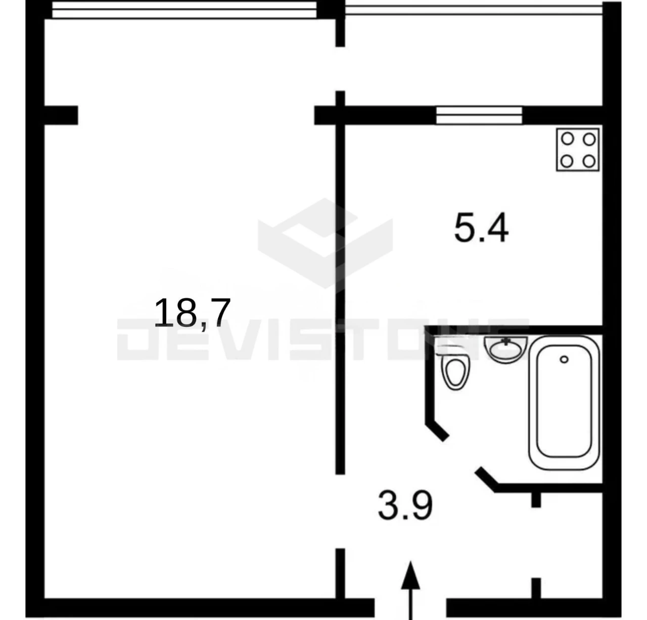 1-room apartment for sale 34 m², Berestetska St.