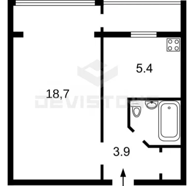 1-room apartment for sale 34 m², Berestetska St.