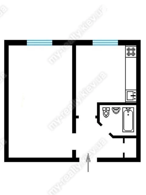 Sale of 1-room apartment 30 sq. m. on Oleksandra Brynjali 1 st. •