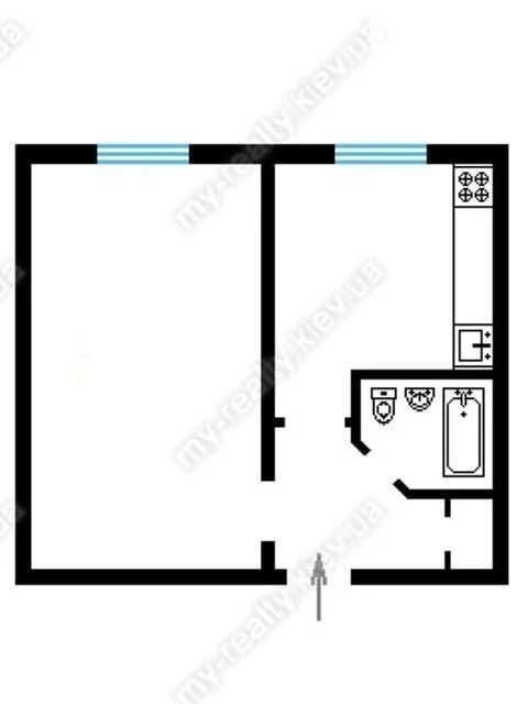 Sale of 1-room apartment 30 sq. m. on Oleksandra Brynjali 1 st. •
