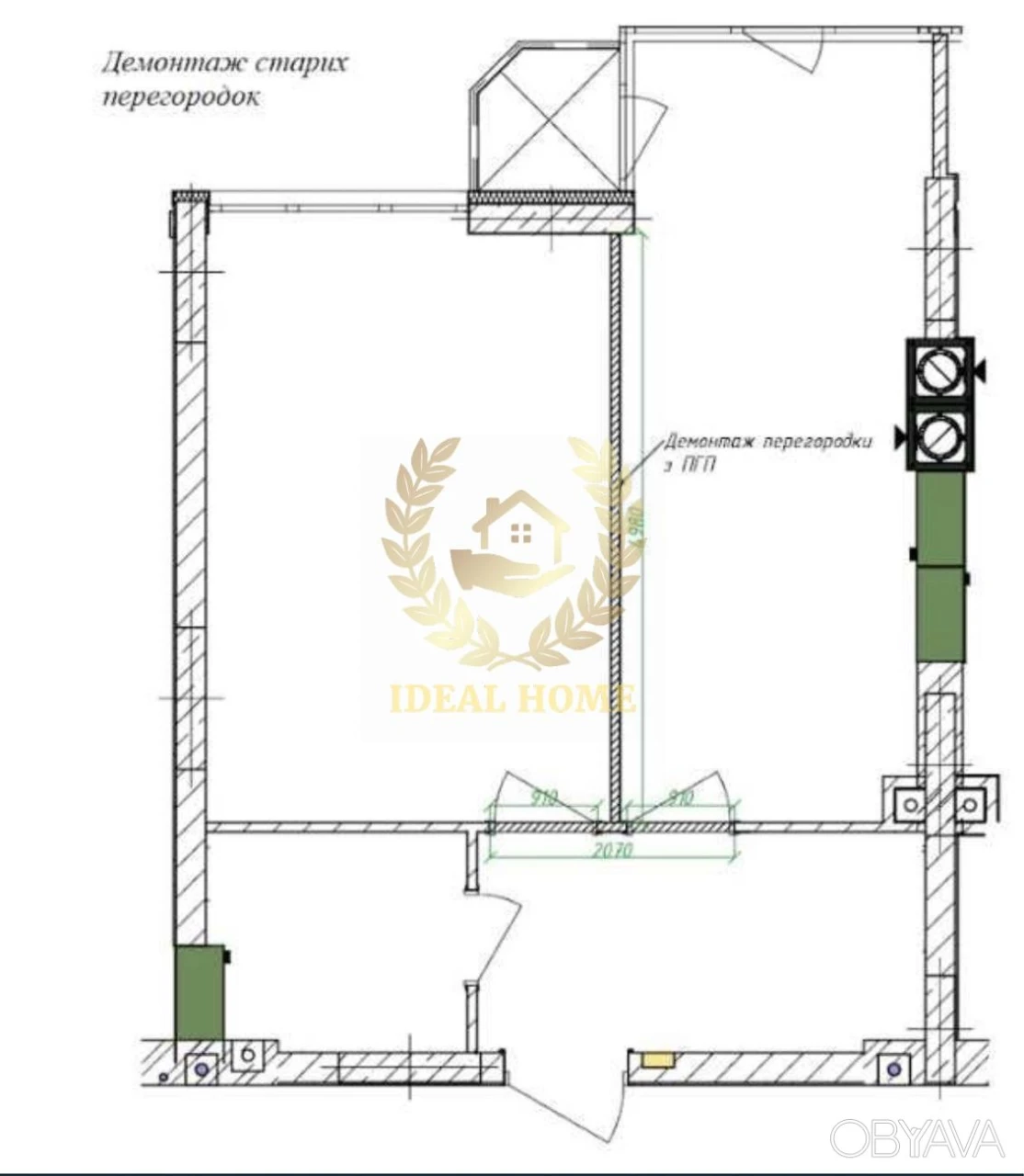 1-room apartment, 40 sq.m.