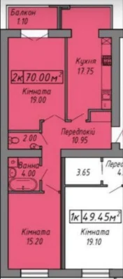 2-кімнатна квартира у центрі/індивідуальне опалення, цегляни