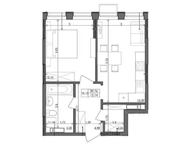 Продаж 1к квартири 41.14 кв. м на шосе Столичне 1Б • ID 3481