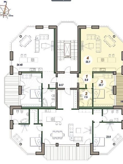 Продаж 2к квартири 95 кв. м на пров. Болсуновський 19Б • ID