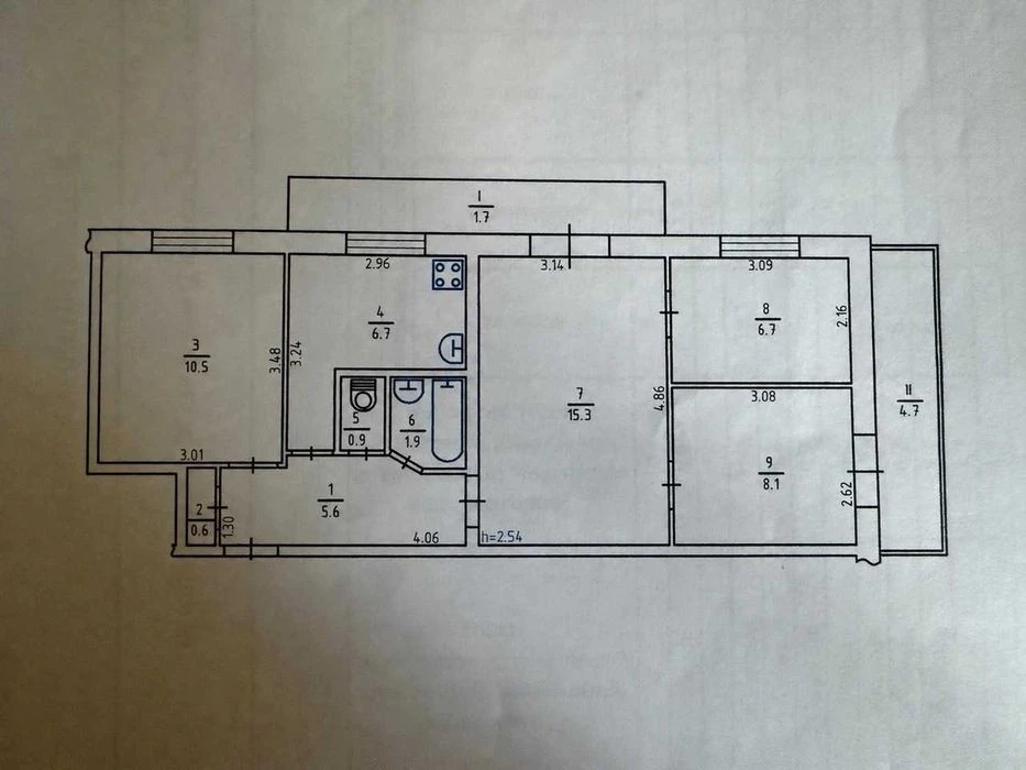 Без %! Продаж 4к квартири (63 м²) з газом, бульвар Жуля Верн