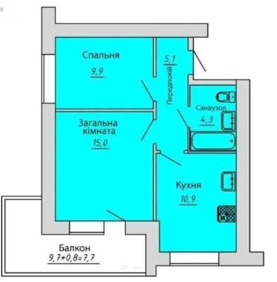Продаж 2-кімнатної квартири вул. Київська (Курський мкрн)