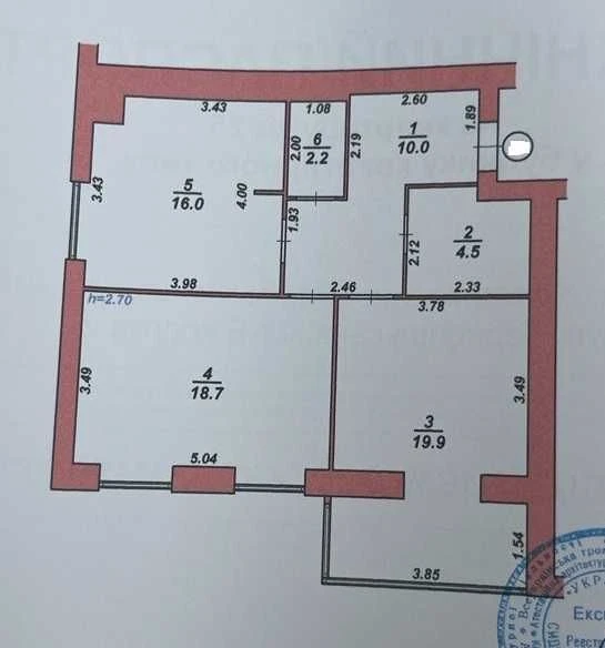 2к ЖК «Гармонія for life» | 71,3 м² | 4/9 | Південно-Західни