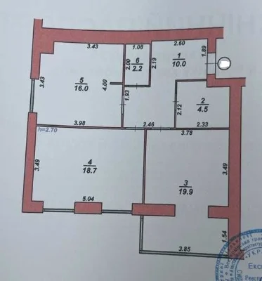 2к ЖК «Гармонія for life» | 71,3 м² | 4/9 | Південно-Західни