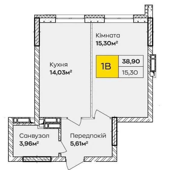 1-к квартира в ЖК Синергія Київ. Розстрочка 30 міс по 22тис.