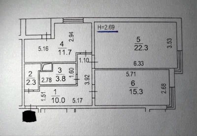 Простора 2-кімнатна квартира площею 67 м² за привабливою цін