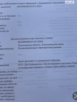 Продаж Ділянка під житлову забудову
