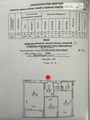 Sale of 2-room apartment 75 sq. m on Vilhelma Kotarbinskogo Street