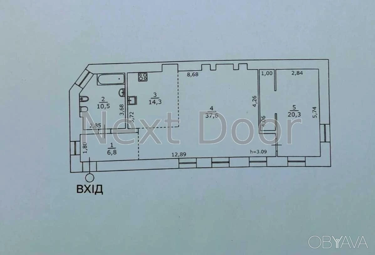 1-room apartment, 90 sq.m.