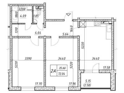 2-room apartment for sale in Desnyansky residential complex, Troyeshchyna